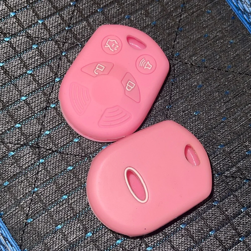 2PC Pink Silicone Key Fob Cover